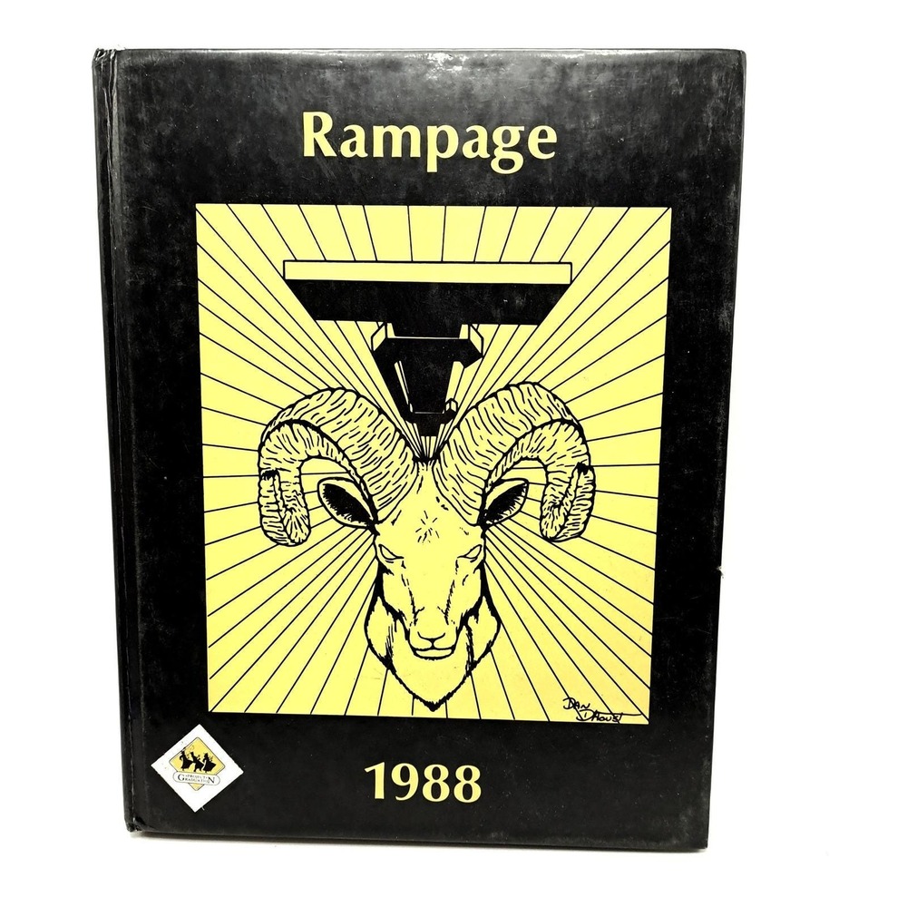 Taylor Center High School Yearbook 1988 Rampage Michigan Vintage Black Yellow OS